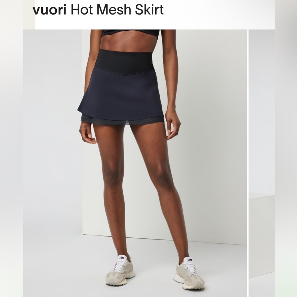 NWT Vuori  Hot Mesh Skirt Women's Performance Skirt / BLACK